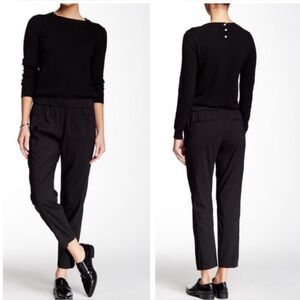 Theory Korene Black Cropped Pants Trousers Sz P casual career vacation